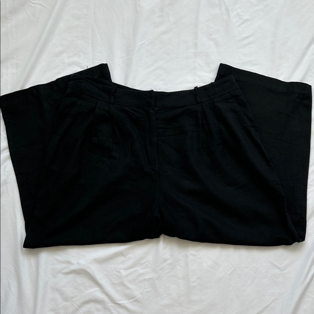 Dex Wide Leg Linen Blend Women's Trousers - Size XL